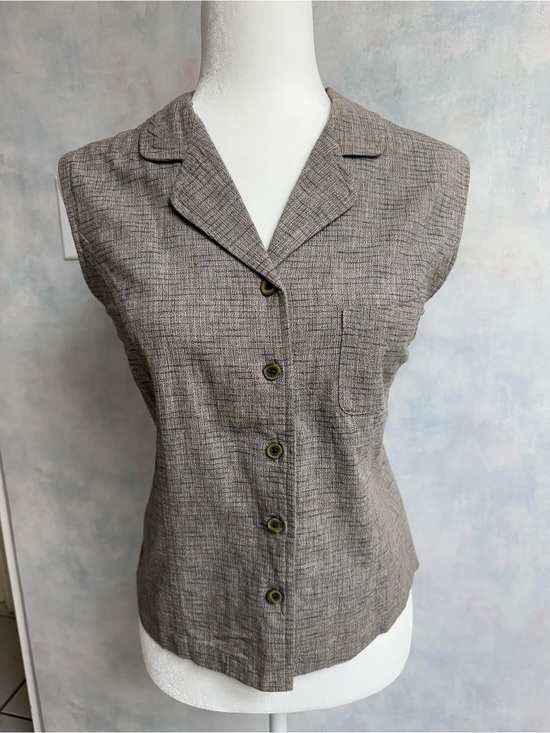 Columbia Tops - NWOT Columbia Sleeveless Gray & Purple Cotton Textured Button-Up Sleeveless Top